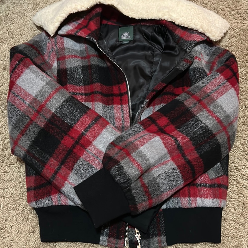 plaid cropped wild fable coat